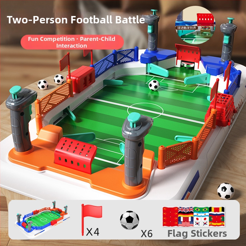 Joc de fotbal la masă pentru doi — jucărie educativă interactivă pentru părinți și copii, din plastic, destinat 7–14 ani, greutate 0,32 kg