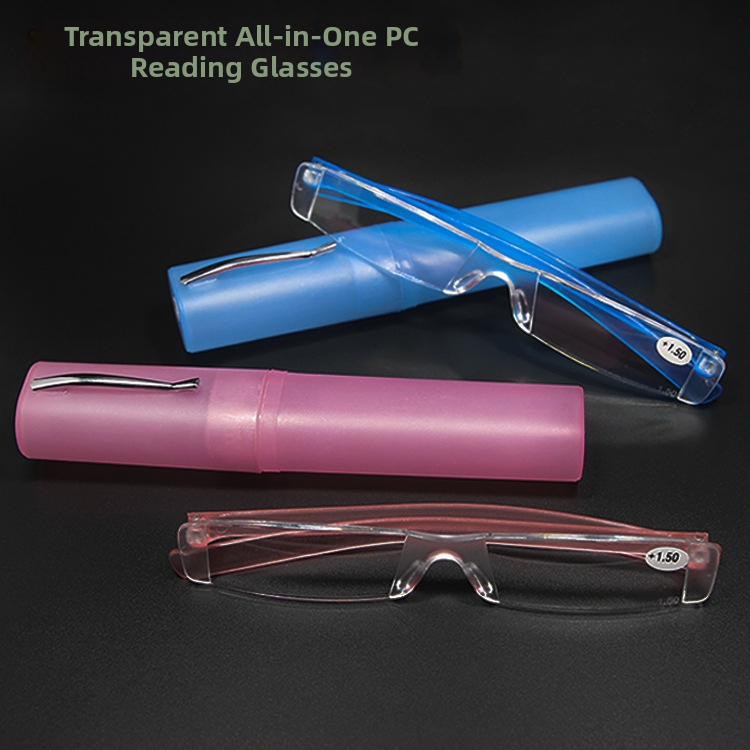 Bezokvirne naočale za čitanje, lagane, s integriranim držačem za olovku, leće i okvir od polikarbonata, universalno