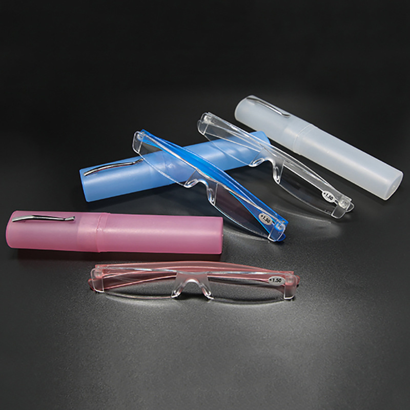 Bezokvirne naočale za čitanje, lagane, s integriranim držačem za olovku, leće i okvir od polikarbonata, universalno