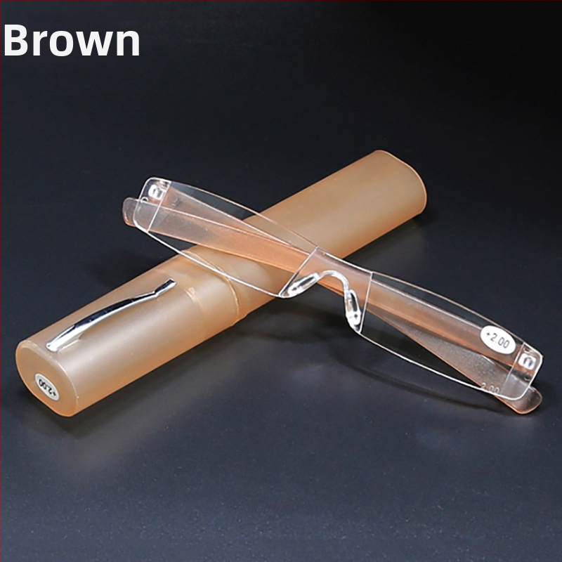 Bezokvirne naočale za čitanje, lagane, s integriranim držačem za olovku, leće i okvir od polikarbonata, universalno