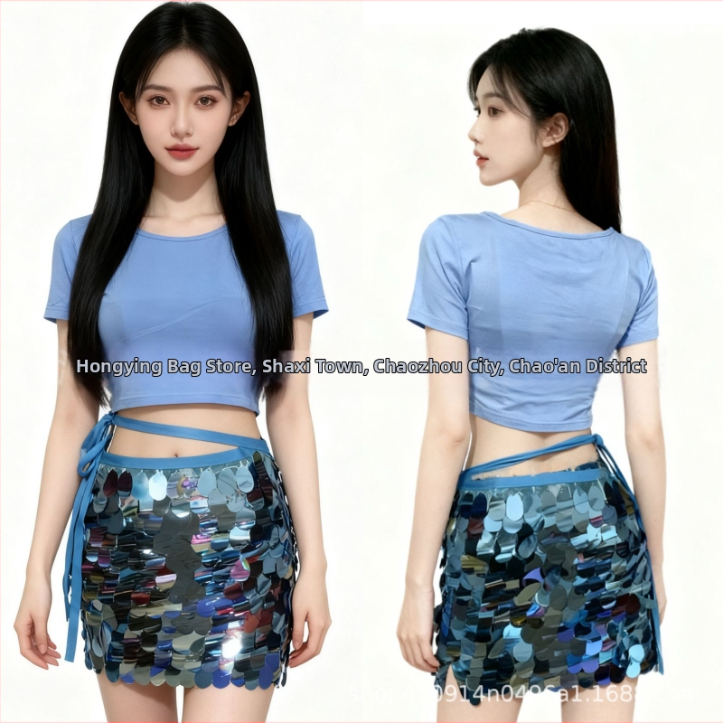 Kostým Belly Dance pre ženy – ozdobený perličkami a flitrami, Modal látka, Modal 50–70%, Spandex 50–70%