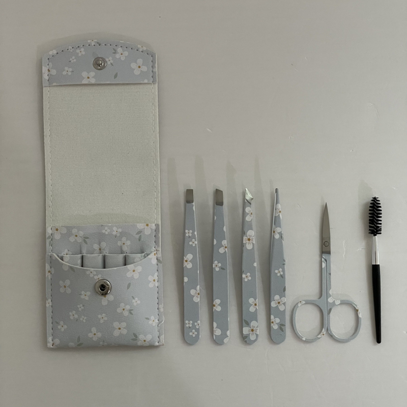 MR.NAIL Set de clipuri pentru sprâncene - oțel inoxidabil, include perie pentru sprâncene și foarfecă pentru sprâncene, fabricat în Yangjiang