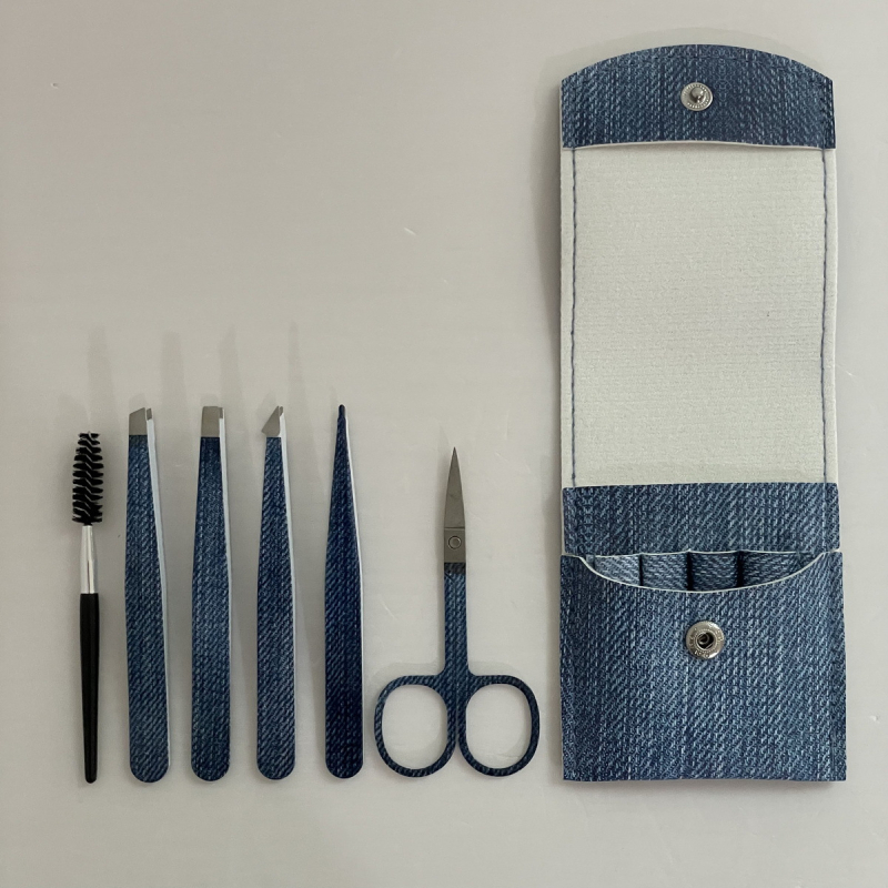 MR.NAIL Set de clipuri pentru sprâncene - oțel inoxidabil, include perie pentru sprâncene și foarfecă pentru sprâncene, fabricat în Yangjiang