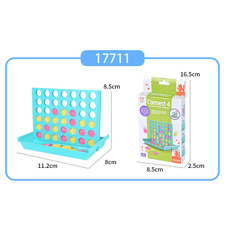 Joc de șah 3D pe birou cu patru la rând, capac glisant pentru depozitare, din plastic, interacțiune părinte-copil