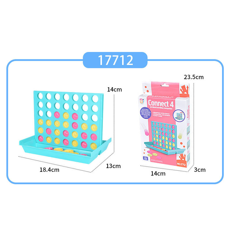 Joc de șah 3D pe birou cu patru la rând, capac glisant pentru depozitare, din plastic, interacțiune părinte-copil