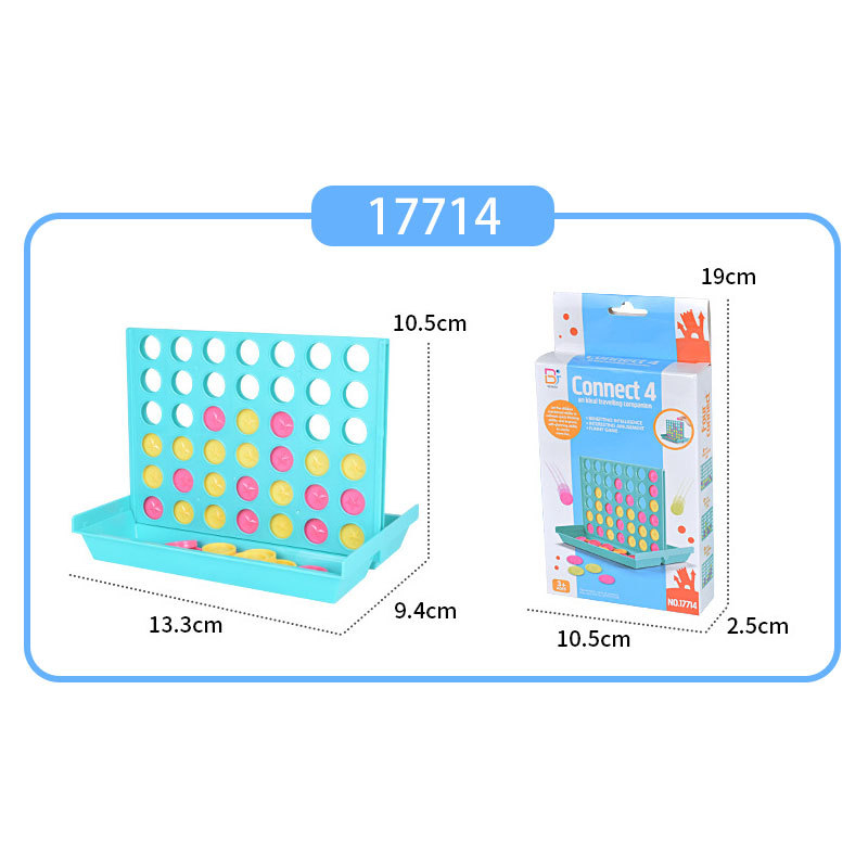 Joc de șah 3D pe birou cu patru la rând, capac glisant pentru depozitare, din plastic, interacțiune părinte-copil