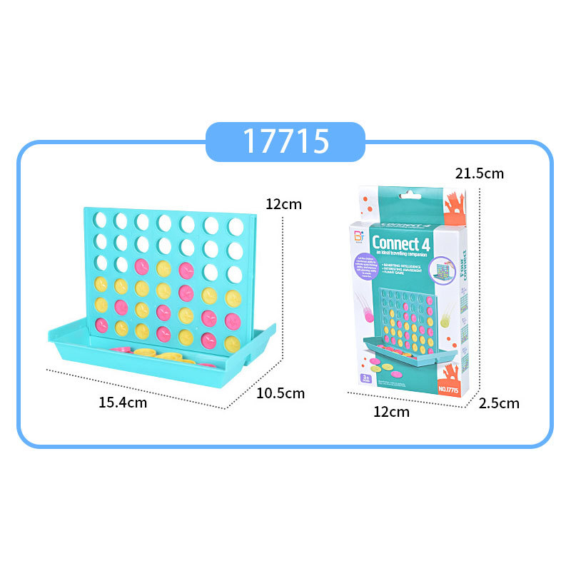 Joc de șah 3D pe birou cu patru la rând, capac glisant pentru depozitare, din plastic, interacțiune părinte-copil