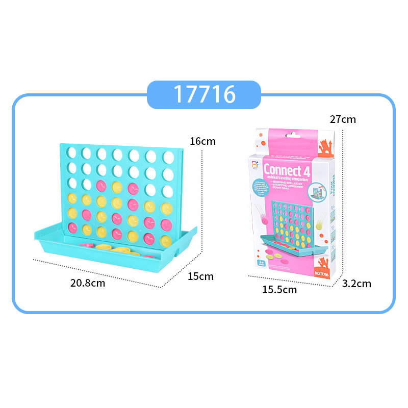 Joc de șah 3D pe birou cu patru la rând, capac glisant pentru depozitare, din plastic, interacțiune părinte-copil
