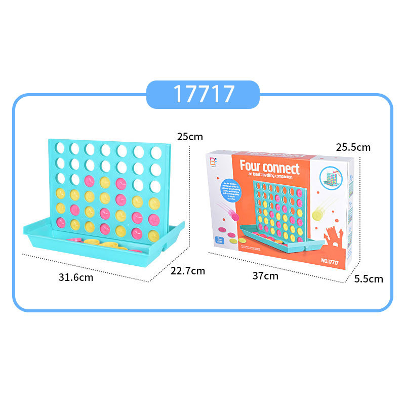 Joc de șah 3D pe birou cu patru la rând, capac glisant pentru depozitare, din plastic, interacțiune părinte-copil