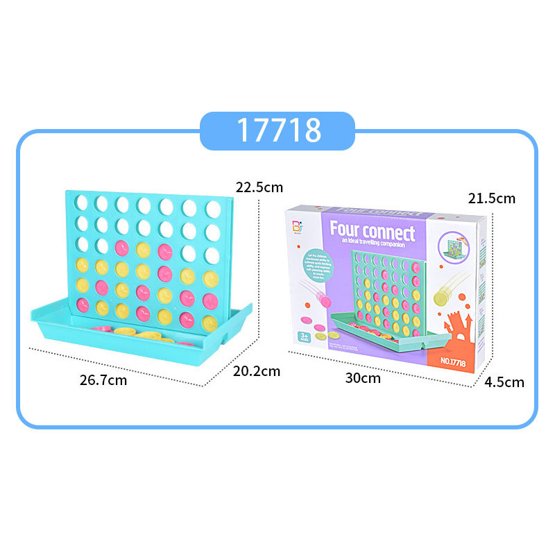 Joc de șah 3D pe birou cu patru la rând, capac glisant pentru depozitare, din plastic, interacțiune părinte-copil