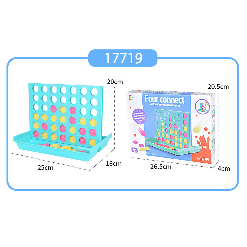 Joc de șah 3D pe birou cu patru la rând, capac glisant pentru depozitare, din plastic, interacțiune părinte-copil