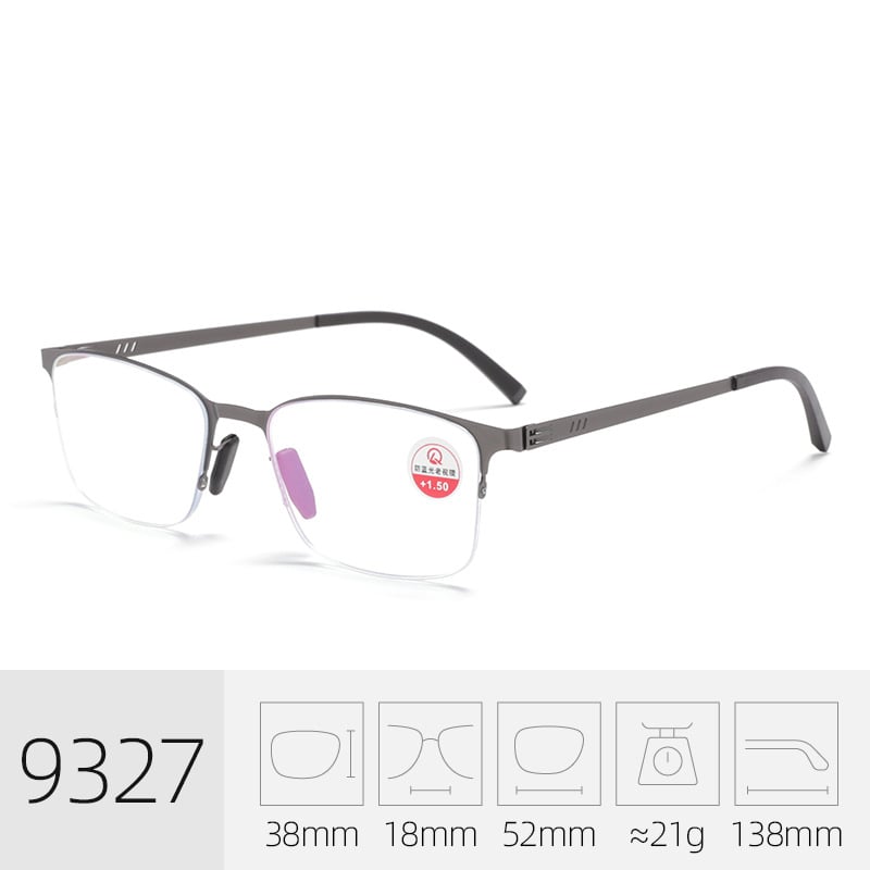 Naočale za čitanje s lećama protiv plavog svjetla, ultra lagane PC leće, metalni okvir s punim okvirom, za starije muškarce