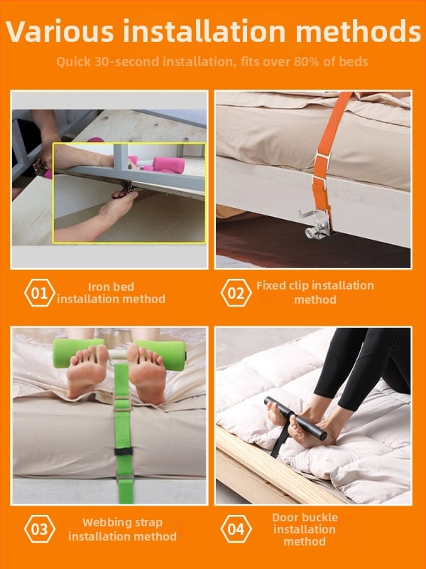 Kućni uređaj za sit‑up – pomoćnik za trbušne vježbe sa stabilizatorom i fiksnom podrškom za stopala