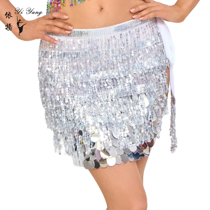 Kostim za belly dance s višeslojnim pojasom s resicama i šljokicama, poliester, sexy boemski pojas