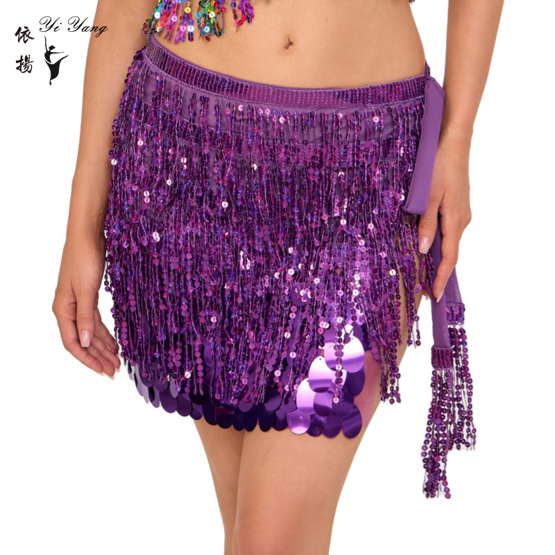 Kostim za belly dance s višeslojnim pojasom s resicama i šljokicama, poliester, sexy boemski pojas