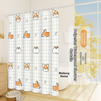 Polyesterový sprchový záves do kúpeľne, hrubší, vodotesný a plesňamodolný, s kresleným vzorom v etnickom štýle, prispôsobiteľný