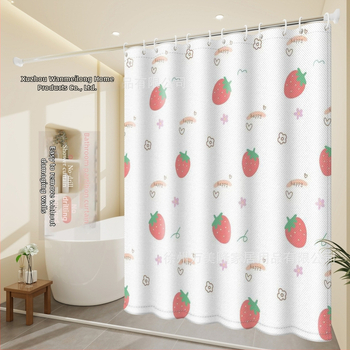 Polyesterový sprchový záves do kúpeľne, hrubší, vodotesný a plesňamodolný, s kresleným vzorom v etnickom štýle, prispôsobiteľný