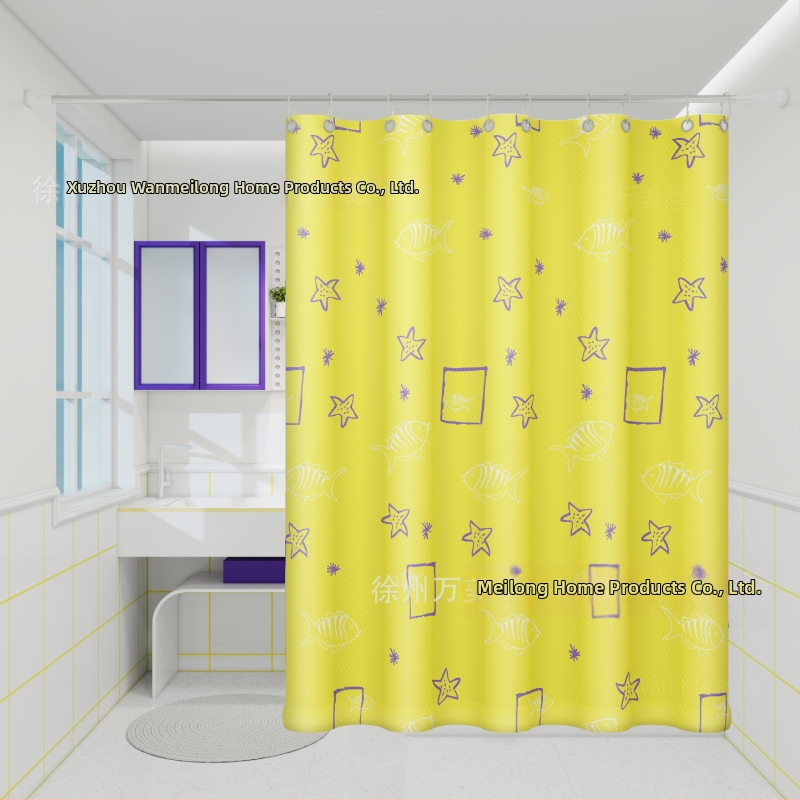 Polyesterový sprchový záves do kúpeľne, hrubší, vodotesný a plesňamodolný, s kresleným vzorom v etnickom štýle, prispôsobiteľný