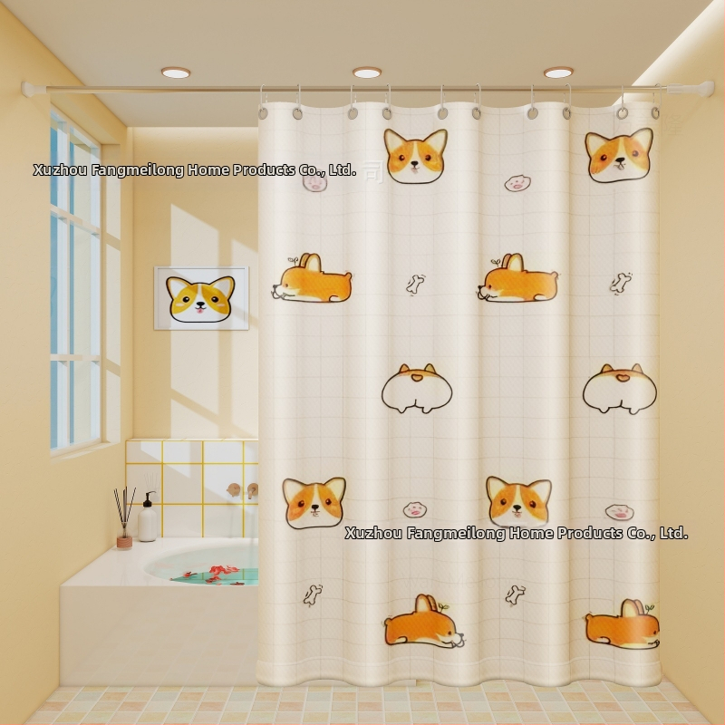 Polyesterový sprchový záves do kúpeľne, hrubší, vodotesný a plesňamodolný, s kresleným vzorom v etnickom štýle, prispôsobiteľný