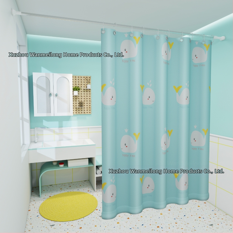 Polyesterový sprchový záves do kúpeľne, hrubší, vodotesný a plesňamodolný, s kresleným vzorom v etnickom štýle, prispôsobiteľný