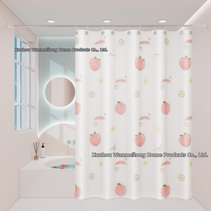 Polyesterový sprchový záves do kúpeľne, hrubší, vodotesný a plesňamodolný, s kresleným vzorom v etnickom štýle, prispôsobiteľný