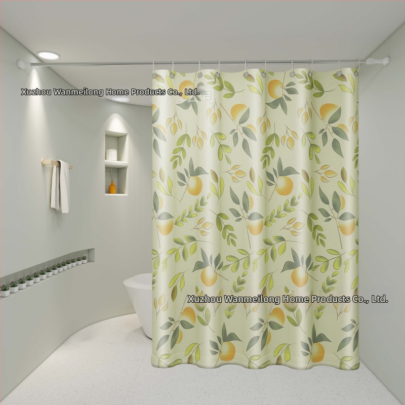 Polyesterový sprchový záves do kúpeľne, hrubší, vodotesný a plesňamodolný, s kresleným vzorom v etnickom štýle, prispôsobiteľný