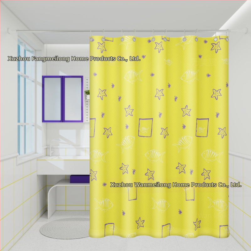 Polyesterový sprchový záves do kúpeľne, hrubší, vodotesný a plesňamodolný, s kresleným vzorom v etnickom štýle, prispôsobiteľný