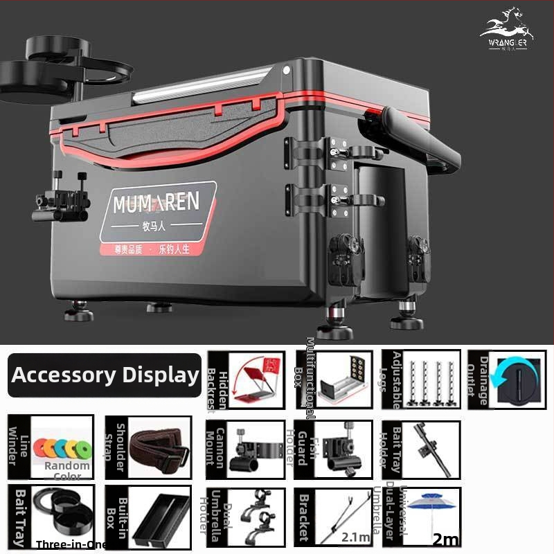 Wrangler box na ryby, kompletný set, vysoký objem 25–32 L, ľahký, plastový, bez montáže