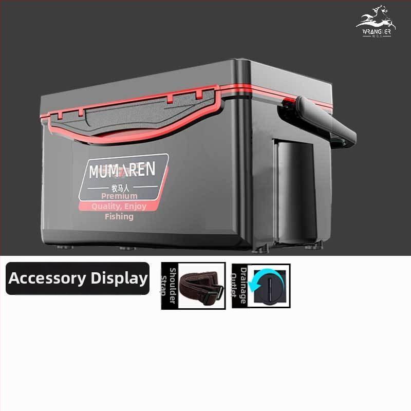 Wrangler box na ryby, kompletný set, vysoký objem 25–32 L, ľahký, plastový, bez montáže