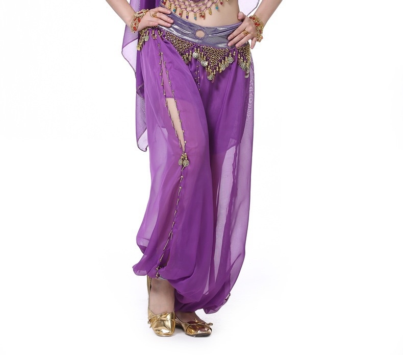 Pantalone za belly dance sa vezom, šifon tkanina, najlon mješavina 50–70% i 30–50%, lansiranje ljeto 2025, elegantan stil, street-style