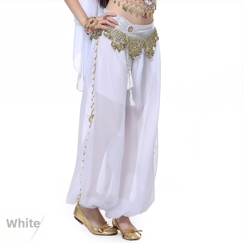 Nohavice na belly dance s výšivkou, šifónová látka, nylonová zmes 50–70% a 30–50%, letné uvedenie 2025, elegantný štýl, street-style