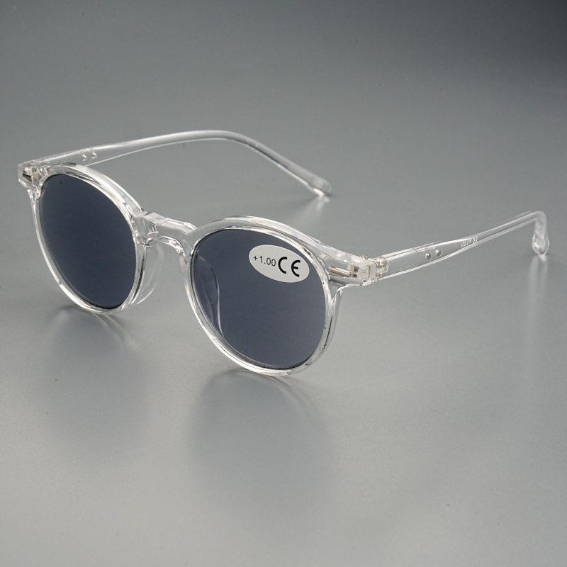 Naočale za čitanje s kružnim okvirom, puni okvir, UV otporne leće, zaštita od plavog svjetla, lagani PC okvir za starije osobe