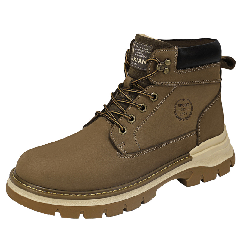 Ghete de lucru pentru bărbați Martin - piele din primul strat, talpă din cauciuc-spumă, impermeabile, respirante, antiderapante