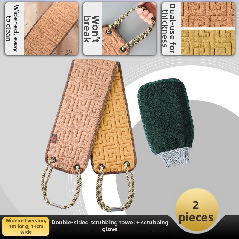 Pánska osuška do kúpeľa s rukavicou na čistenie chrbta, exfoliačná, z viskozy, všeobecné použitie