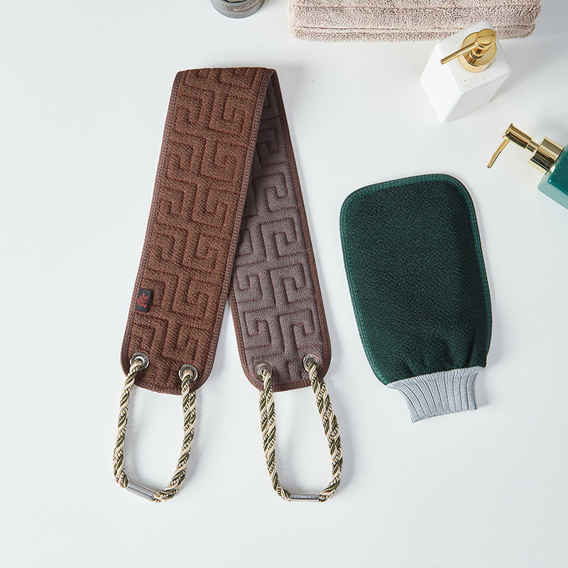 Prosop de baie pentru bărbați cu mănușă de frecare a spatelui, exfoliant, din viscoză, utilizare generală