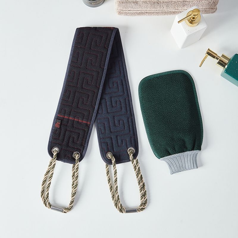 Prosop de baie pentru bărbați cu mănușă de frecare a spatelui, exfoliant, din viscoză, utilizare generală