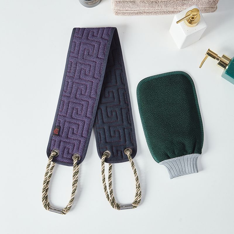 Prosop de baie pentru bărbați cu mănușă de frecare a spatelui, exfoliant, din viscoză, utilizare generală