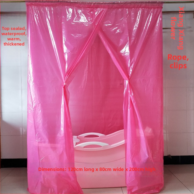 Sprchová stan pre dospelých, izolovaná na zimu, obdĺžnikový plast