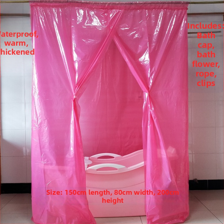 Sprchová stan pre dospelých, izolovaná na zimu, obdĺžnikový plast