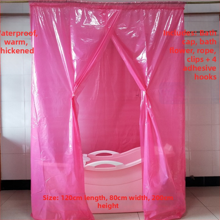 Sprchová stan pre dospelých, izolovaná na zimu, obdĺžnikový plast