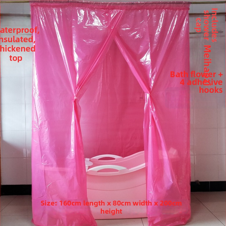 Sprchová stan pre dospelých, izolovaná na zimu, obdĺžnikový plast