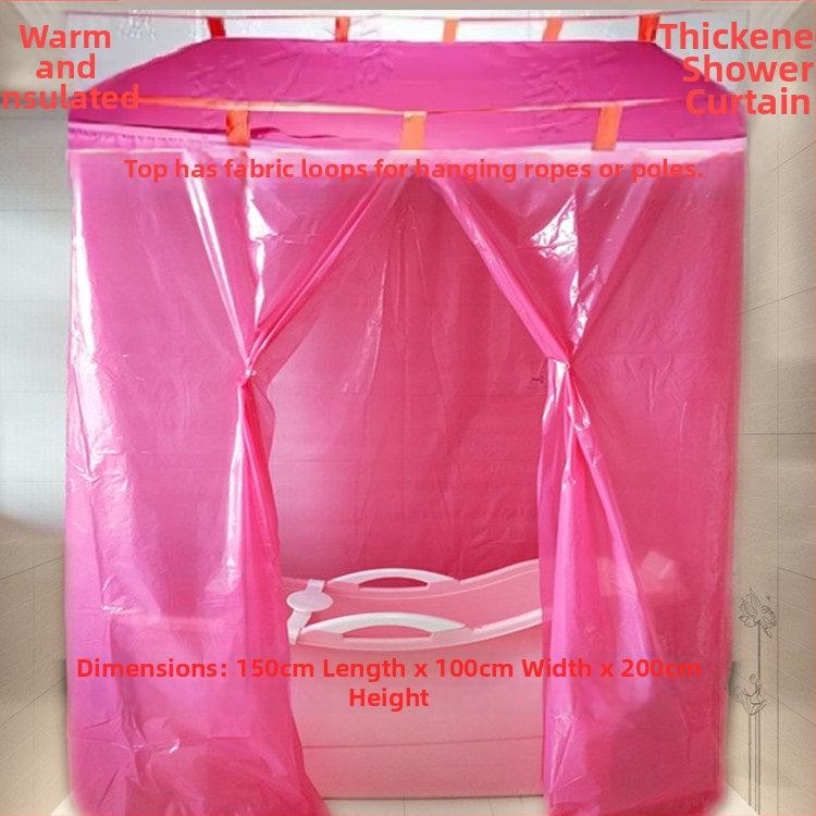 Sprchová stan pre dospelých, izolovaná na zimu, obdĺžnikový plast