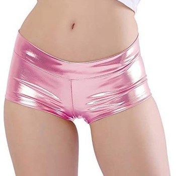 Színpadi magas derekú rövidnadrág, patent bőrhatás, BKYOGA, poliészter, nőknek