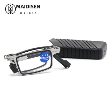 Sklopive naočale za čitanje s zaštitom od plavog svjetla, držač za telefon, okrugli metalni okvir, leće od smole