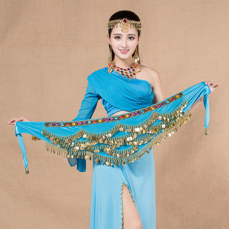 Ζώνη μέσης με νομίσματα – εξωτικό στυλ, διαμαντιού σχέδιο, πλάτος άνω των 8 cm, ζώνη με μονή λωρίδα