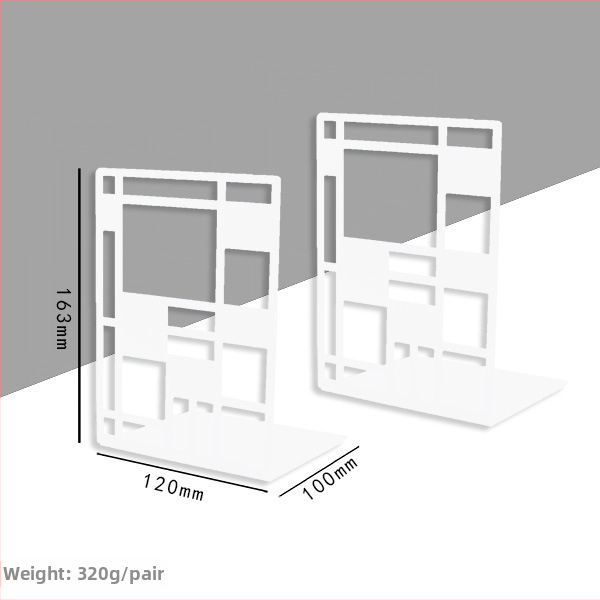 Kovový stojan na knihy a kancelársky set, model xj-3652, značka Hundred Chop; hmotnosť páru 708 g; vnútorné balenie 260x150x150 mm