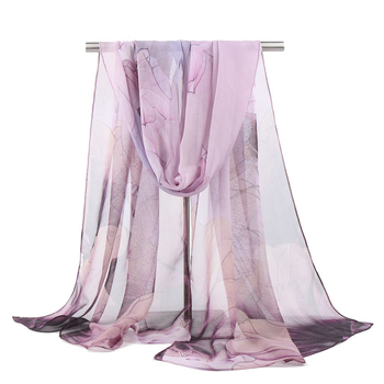 Georgette sál lótusz mintával, nyár, egyszerű szövés, pasztorális stílus