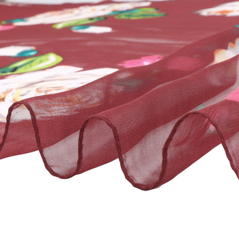 Georgette sál lótusz mintával, nyár, egyszerű szövés, pasztorális stílus