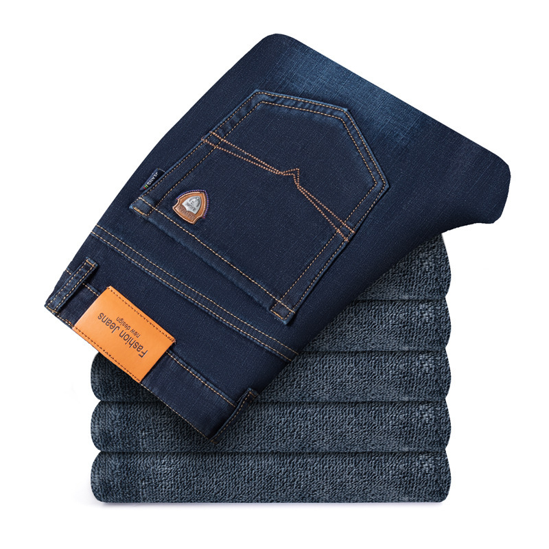 Traperice od denima s flis podstavom, ravni kroj, srednji pojas, zimska verzija