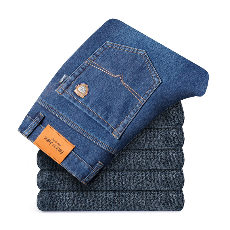 Traperice od denima s flis podstavom, ravni kroj, srednji pojas, zimska verzija